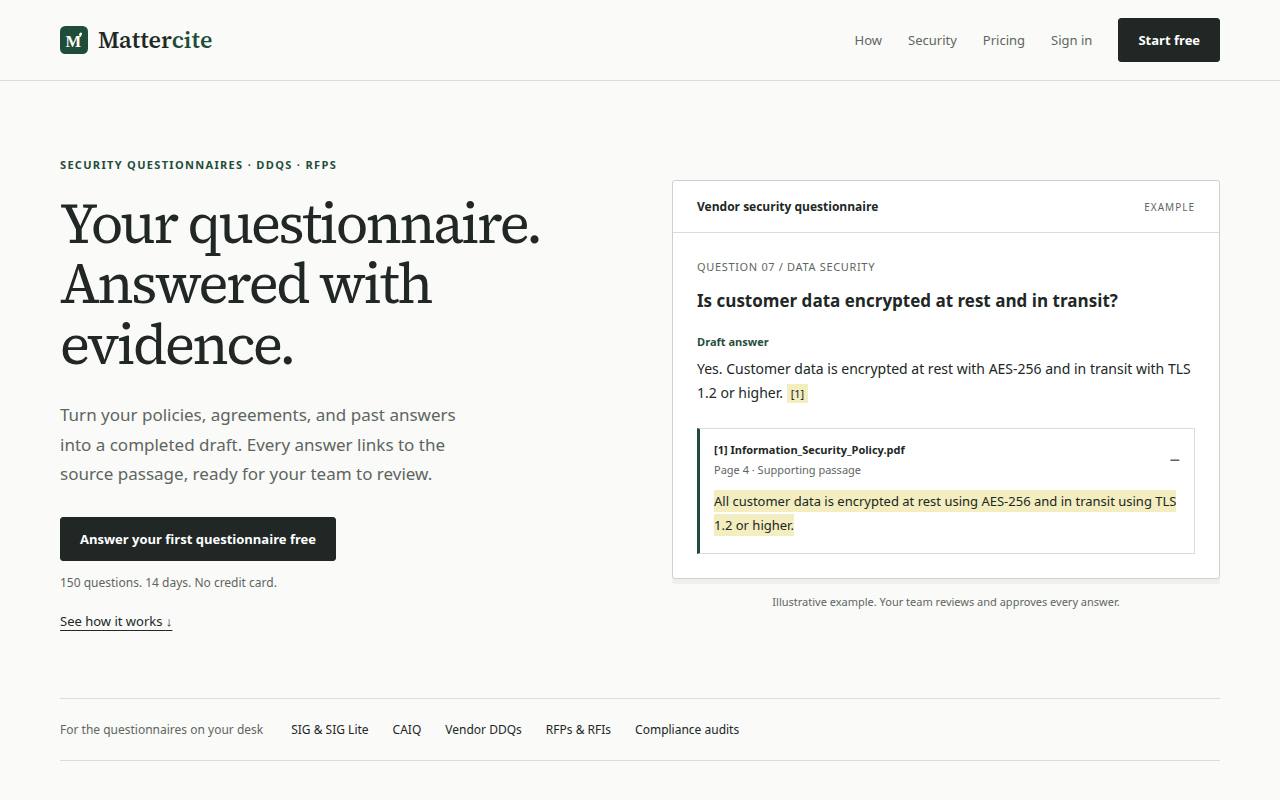 Mattercite homepage preview