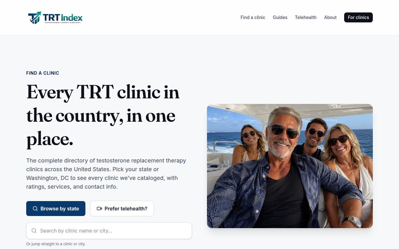 TRT Index homepage preview